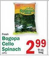 Food Bazaar Bogopa cello spinach offer