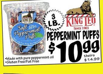 Ollie's King leo peppermint puffs offer