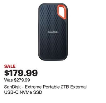 Best Buy Sandisk - extreme portable 2tb external usb-c nvme ssd offer