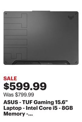 Best Buy Asus - tuf gaming 15.6" laptop - intel core i5 - 8gb memory - nvidia geforce rtx 3050 - 512gb ssd - eclipse grey offer