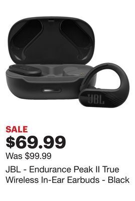Best Buy Jbl - endurance peak ii true wireless in-ear earbuds - black offer