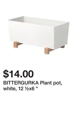 Ikea Bittergurka plant pot, white, 12 ½x6 " offer