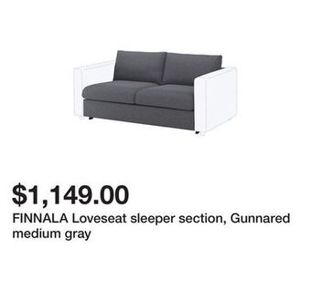 Ikea Finnala loveseat sleeper section, gunnared medium gray offer