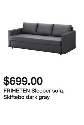 Ikea Friheten sleeper sofa, skiftebo dark gray offer