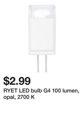 Ikea Ryet led bulb g4 100 lumen, opal, 2700 k offer
