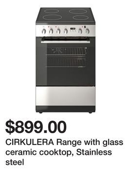 Ikea Cirkulera range with glass ceramic cooktop, stainless steel offer