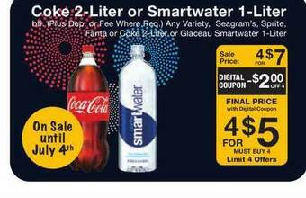 Fairway Store Market Coke 2-Liter Or Smartwater 1-Liter offer