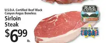 FoodFair U.S.D.A. Certified Beef Black Canyon Angus Boneless Sirloin Steak offer