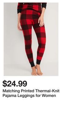 Old Navy Matching printed thermal-knit pajama leggings for women offer