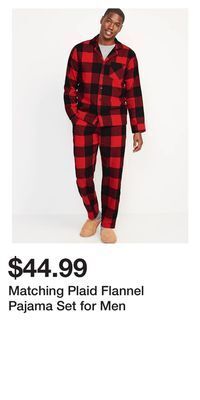 Old Navy Matching plaid flannel pajama set for men offer