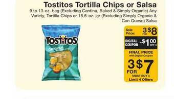 Fairway Store Market Tostitos Tortilla Chips Or Salsa offer