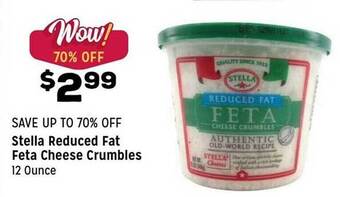 Grocery Outlet Stella reduced fat feta cheese crumbles offer