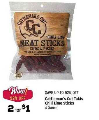 Grocery Outlet Cattleman's cut takis chili lime sticks offer