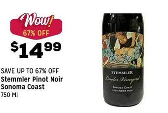 Grocery Outlet Stemmler pinot noir sonoma coast offer