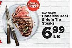 IGA Iga usda boneless beef sirloin tip steaks offer