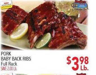 Ingles Markets Pork baby back ribs offer
