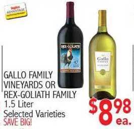 Ingles Markets Gallo family vineyards or rex-goliath family offer