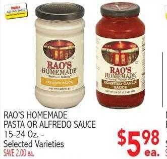 Ingles Markets Rao's homemade pasta or alfredo sauce offer
