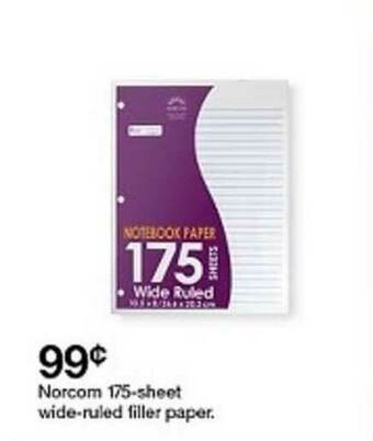 Target Norcom 175-Sheet Wide-Ruled Filler Paper offer