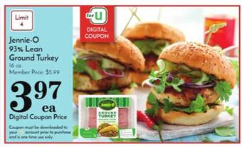 Pavilions Jennie'o 93% lean ground turkey offer