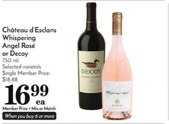Pavilions Chäteau d'esclans whispering angel rosé or decoy offer