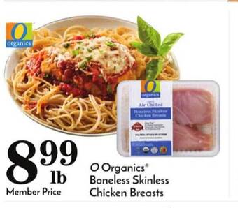 Pavilions O organics boneless skinless chicken breasts offer