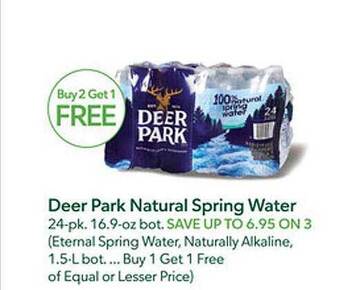Publix Deer park natural spring water offer