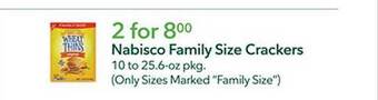 Publix Nabisco family size crackers offer