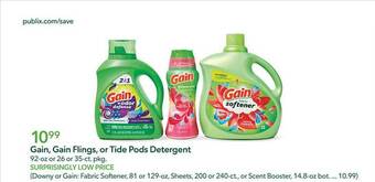 Publix Gain, gain flings, or tide pods detergent offer