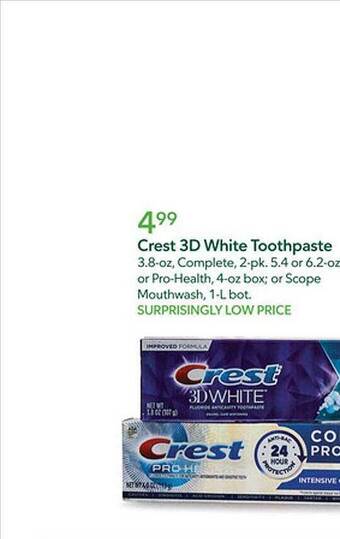 Publix Crest 3d white toothpaste offer