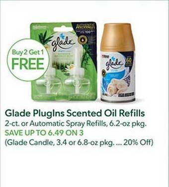 Publix Glade pluglns scented oil refills offer