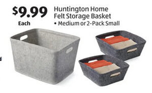 Aldi Huntington Home Felt Storage Basket offer