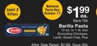 Fairway Store Market Barilla pasta offer