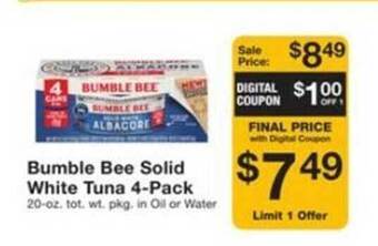 Fairway Store Market Bumble bee solid white tuna offer