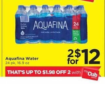 Cub Foods Aquafina water offer