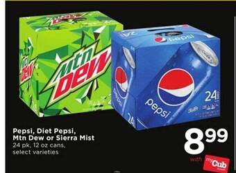 Cub Foods Pepsi, diet pepsi, mtn dew or sierra mist offer