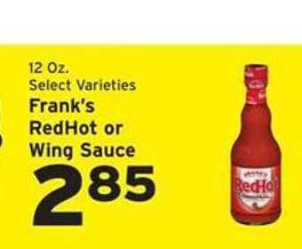 Hannaford Frank's redhot or wing sauce offer