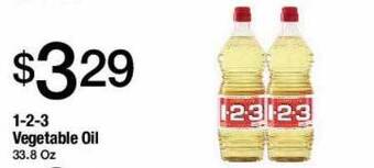 Jons International 1-2-3 vegetable oil offer