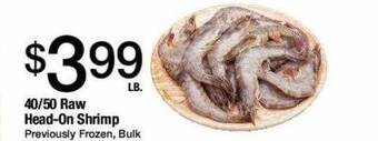 Jons International 40-50 raw head-on shrimp offer