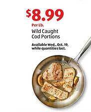 Aldi Wild caught cod portions offer