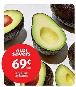 Aldi Large hass avocados offer