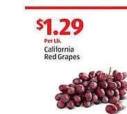Aldi California red grapes offer