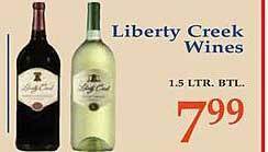 Market Basket Liberty creek wines offer