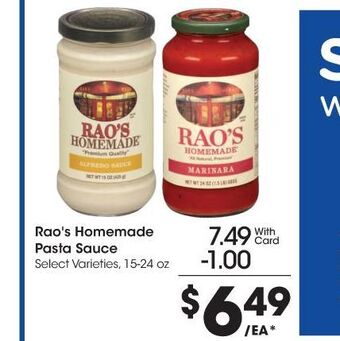 Kroger Rao's homemade pasta sauce offer