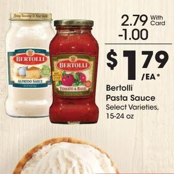 Kroger Bertolli pasta sauce offer
