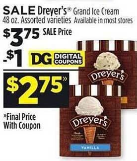 Dollar General Dreyer's grand ice cream offer