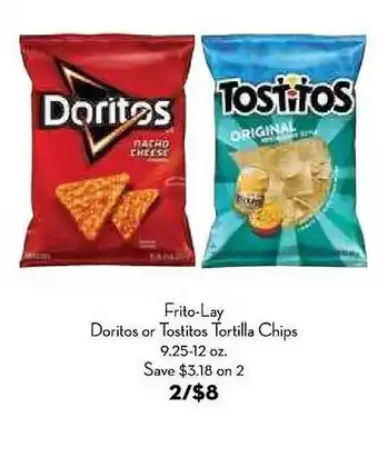 Frito-lay doritos or tostitos tortilla chips