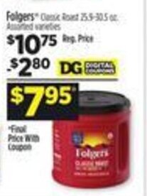 Dollar General Folgers offer