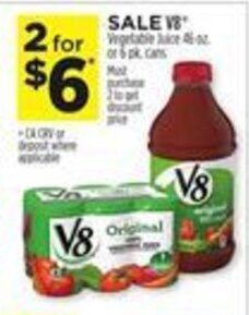 Dollar General V8 Vegetable Juice offer