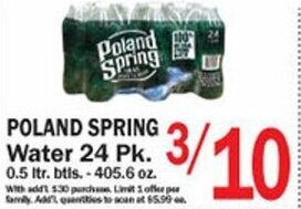 Food Bazaar Poland Spring Water offer